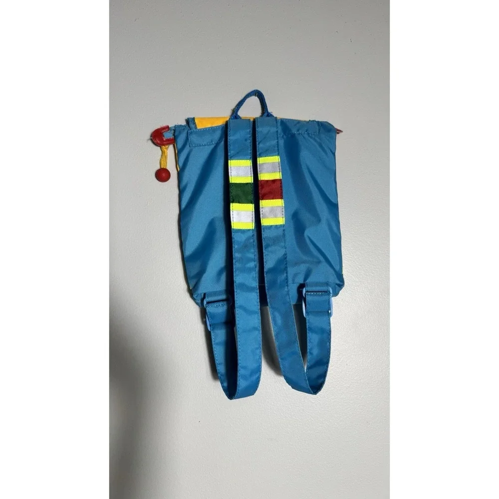 Kimono Toddler Bag Back Blue Yellow With A Safety Line On The Middle